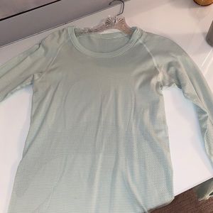Light Blue Lululemon Long Sleeve Shirt